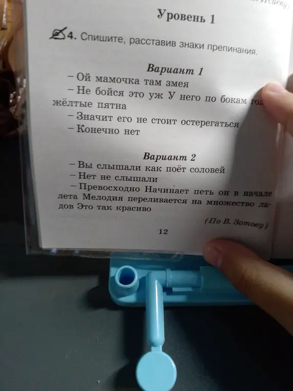 Ты можешь списать текст из упражнения, расставив знаки препинания?