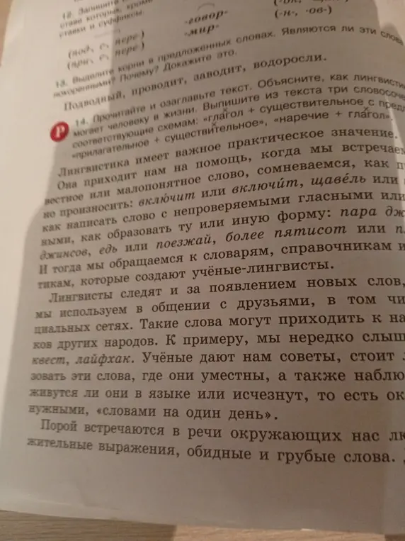 Выдели корни в предложенных словах: подводный, проводит, заводит, водоросли. Являются ли эти слова однокоренными? Почему? Докажи это