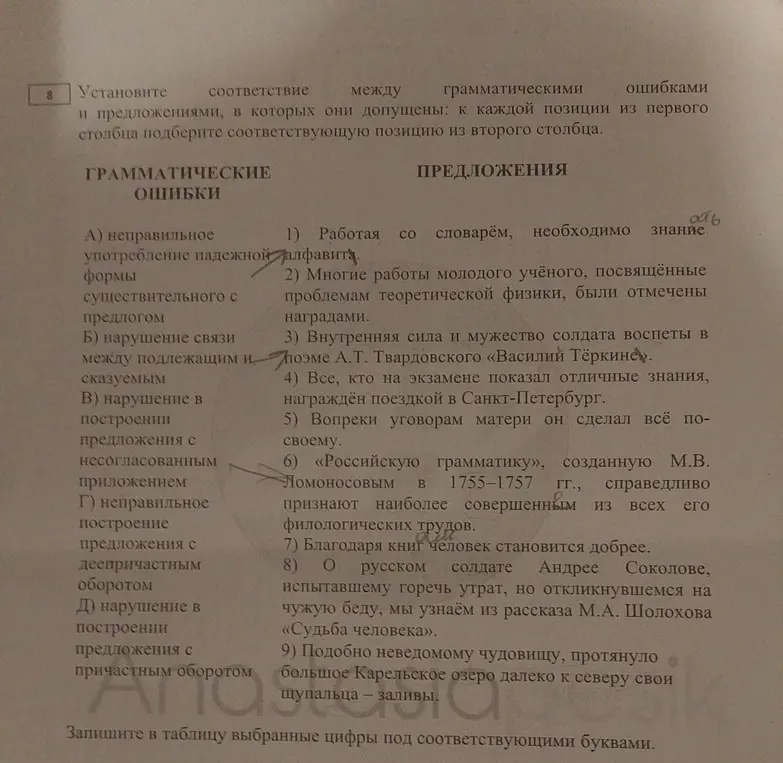 Объясни, в каких предложениях допущены грамматические ошибки