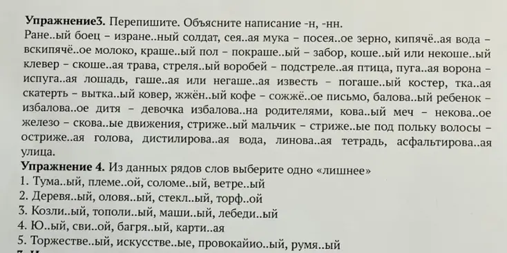 Выполни упражнение, вставь буквы н или нн и выбери лишнее слово из рядов