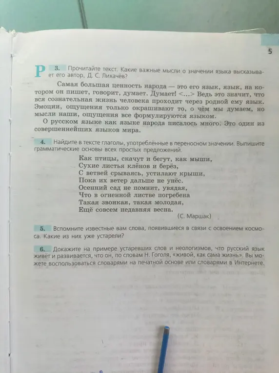 Прочитай текст и определи, какие важные мысли о значении языка высказывает его автор Д. С. Лихачёв?