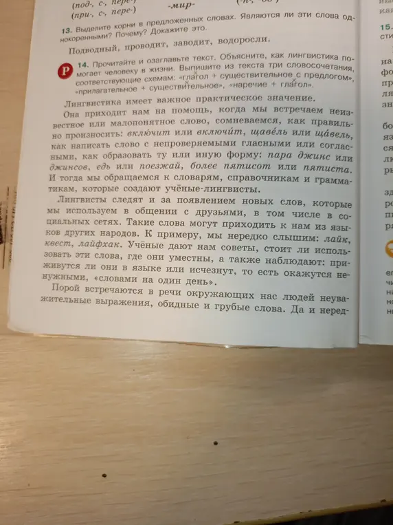 Выдели корни в словах 'подводный, проводит, заводит, водоросли'. Являются ли эти слова однокоренными? Почему?