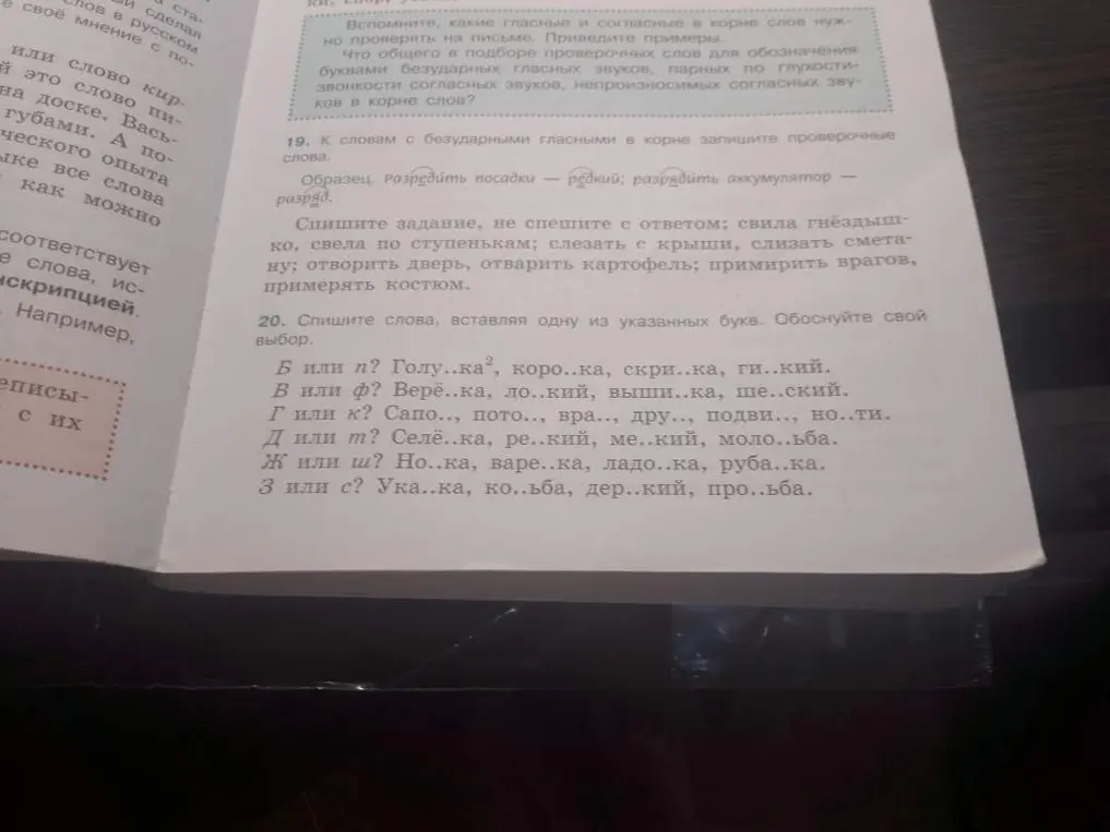 В задании 20 требуется вставить одну из указанных букв: Б или п? Голу..ка