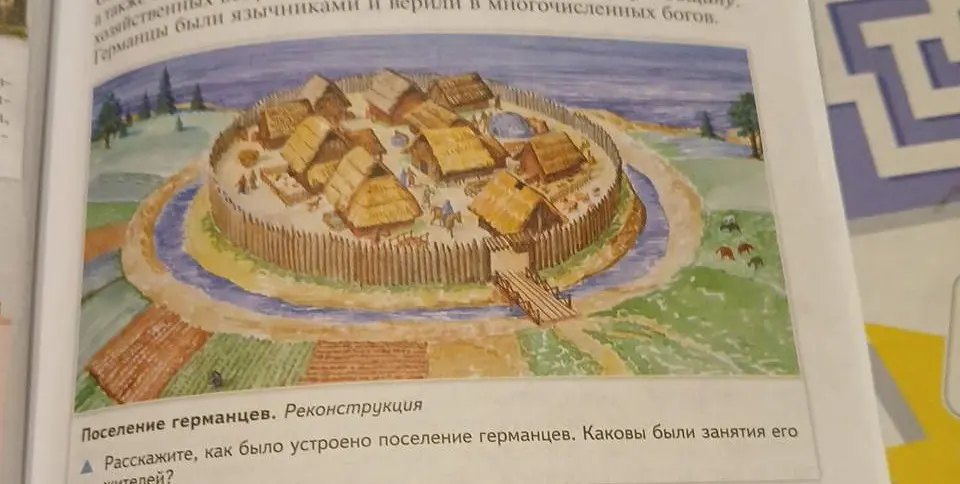 Расскажи, как было устроено поселение германцев и каковы были занятия его жителей.