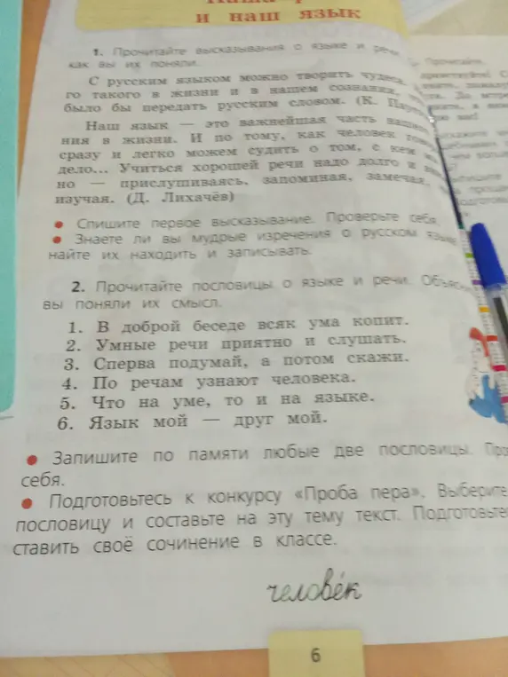 Объясни, как я понимаю высказывания и пословицы о языке и речи