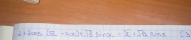Помоги мне решить уравнение 2+2cos (π-2x)+√8 sinx = √6+√12 sinx