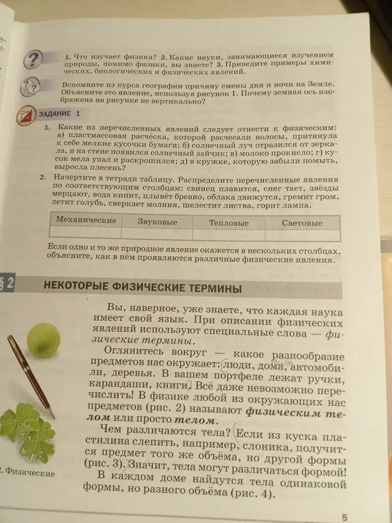 Какие из перечисленных явлений следует отнести к физическим: пластмассовая расчёска, которой расчесали волосы, притянула к себе мелкие кусочки бумаги?