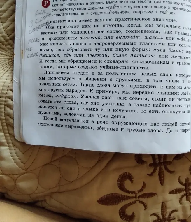 Выпиши из текста три словосочетания, соответствующие схемам: «глагол + существительное с предлогом», «прилагательное + существительное», «наречие + глагол»