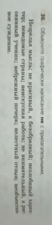 Объясни графически написание не с прилагательными.