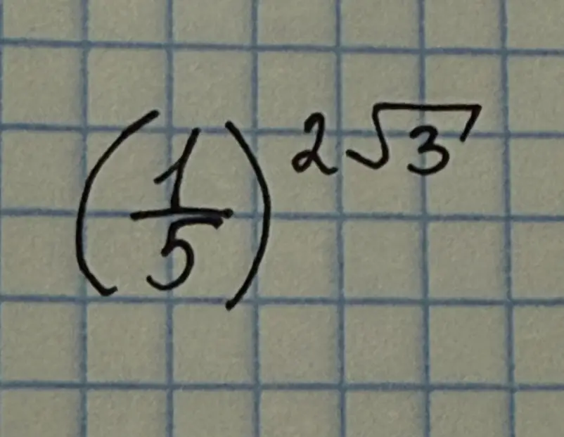 Необходимо упростить выражение (1/5)^(2√3)
