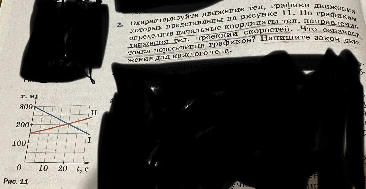 Охарактеризуй движение тел, графики движения которых представлены на рисунке 11.