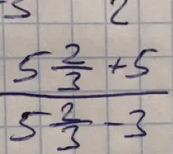 Как решить пример (5*(2/3) + 5)/(5*(2/3) - 3)?