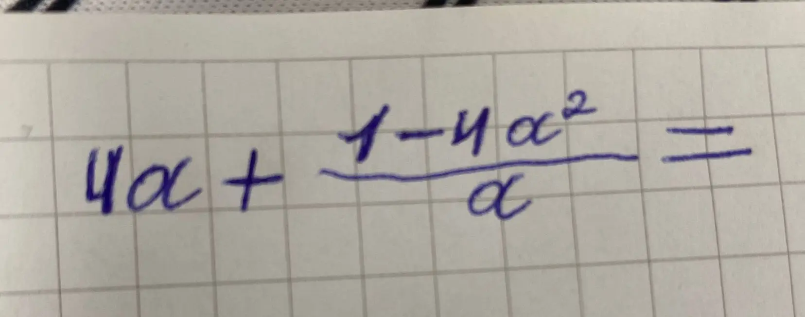 Упрости выражение: 4α + (1-4α²)/α =