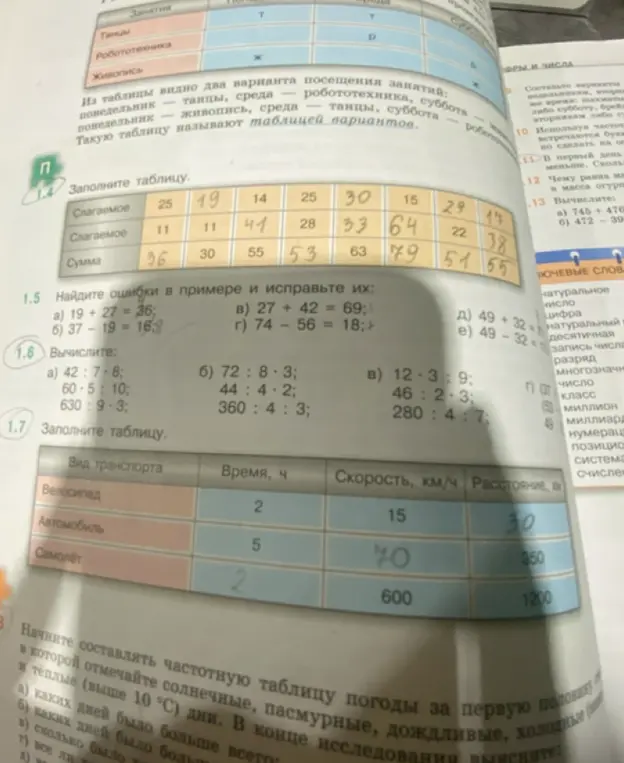 Найди ошибки в примере 19 + 27 = 36 и исправь их