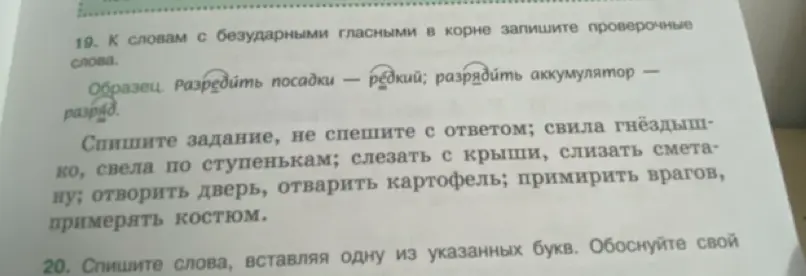 К словам с безударными гласными в корне запиши проверочные слова: свила гнёздышко