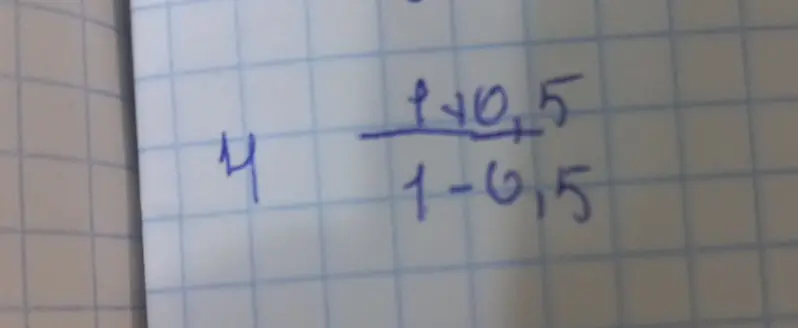 Можешь ли ты вычислить выражение $4 \cdot \frac{1+0.5}{1-6.5}$?