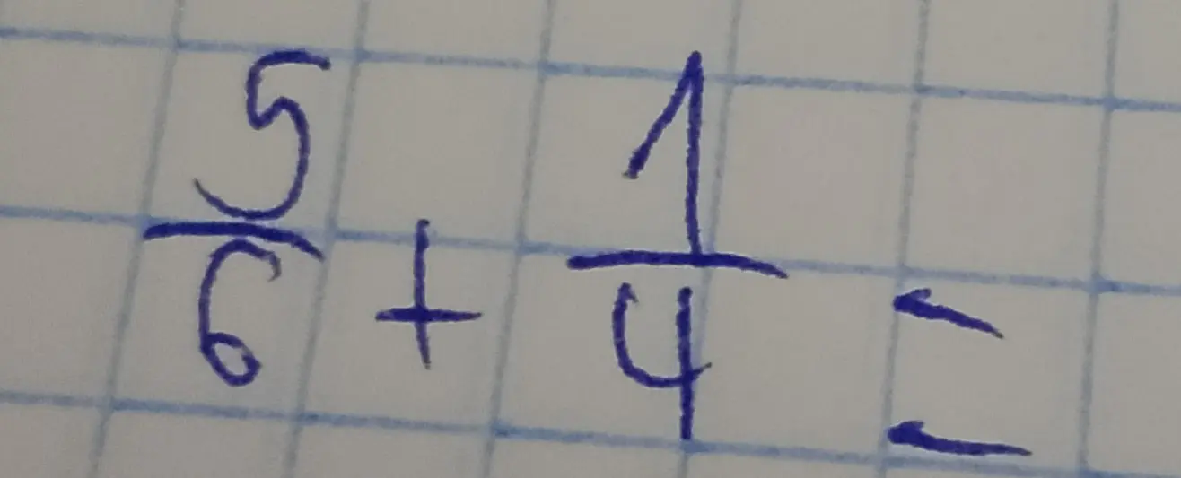 Как сложить дроби 5/6 и 1/4?