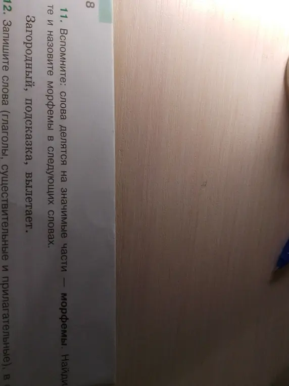 Разбери по составу слова 'Загородный', 'Подсказка', 'Вылетает'