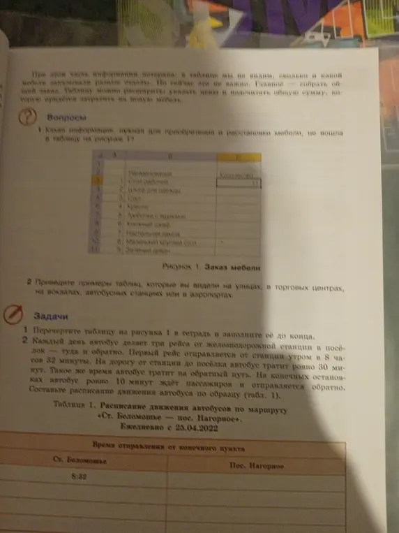 Какие данные не хватает в таблице на рисунке 1? Перечерти таблицу из рисунка 1 в тетрадь и заполни её до конца.