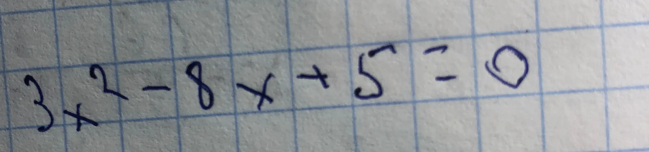 Помоги мне найти корни уравнения 3x² - 8x + 5 = 0