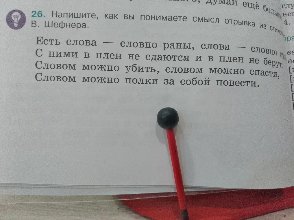 Напиши, как ты понимаешь смысл отрывка из стихотворения В. Шефнера
