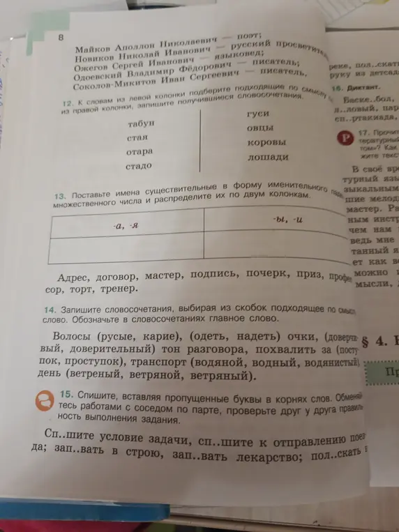 Выполни задания 12, 13, 14 и 15 на изображении