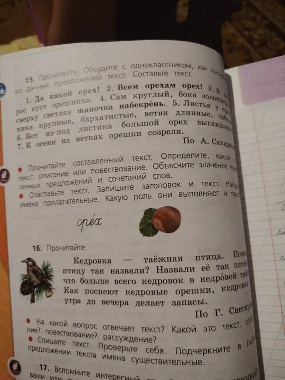 Прочитай составленный текст и определи, какой это текст: описание или повествование