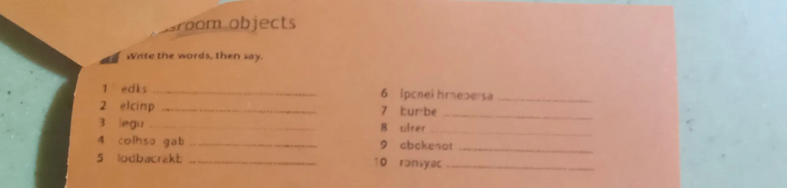 Можешь ли ты помочь мне расшифровать слова под номерами с 1 по 10?