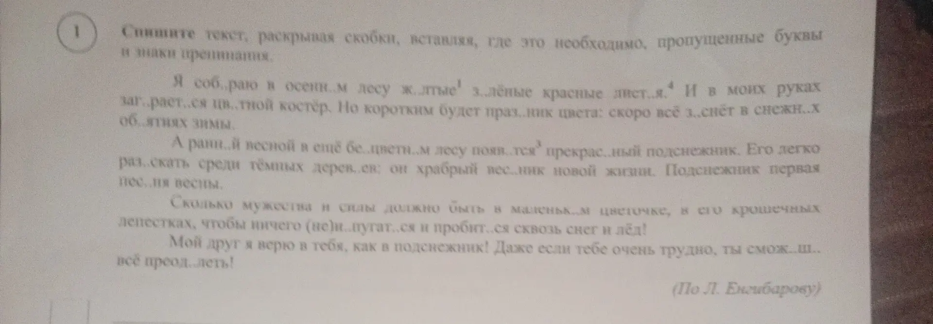 Ты просишь вставить пропущенные буквы и раскрыть скобки в тексте.