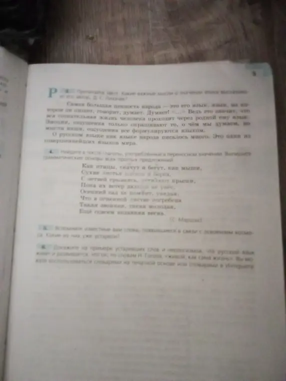 Найди в тексте глаголы, употребленные в переносном значении и выпиши грамматические основы всех простых предложений