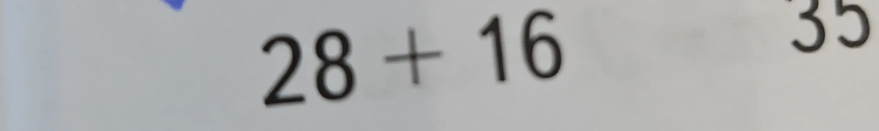 Вычисли сумму 28 + 16