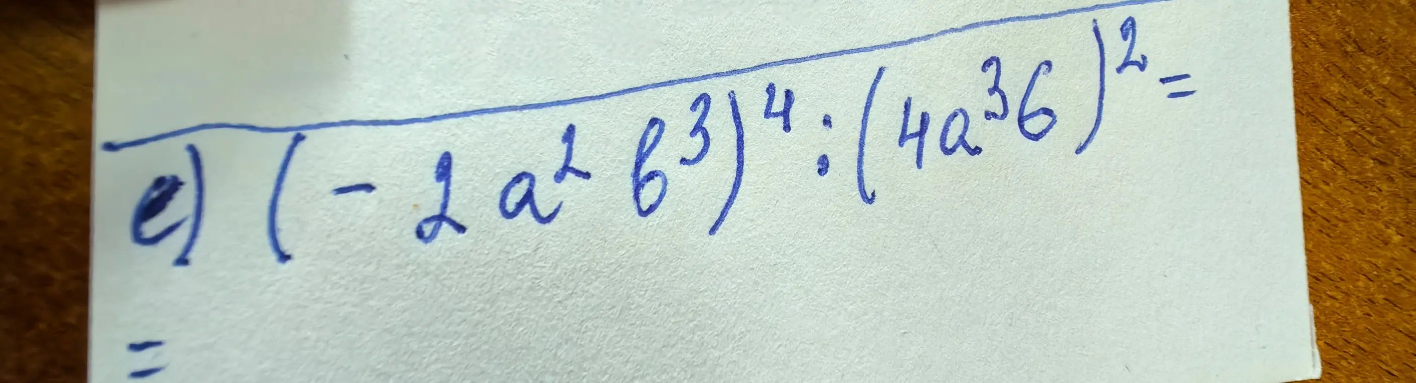 Помоги мне решить уравнение (-2a²b³)^4 : (4a³b⁶)²