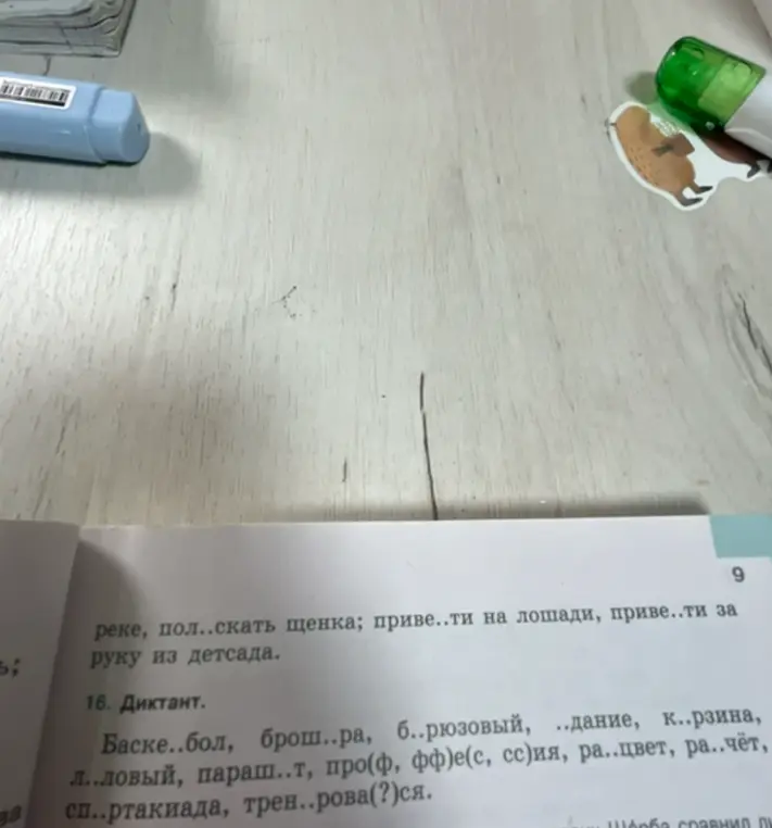 В упражнении 16 нужно вставить пропущенные буквы.