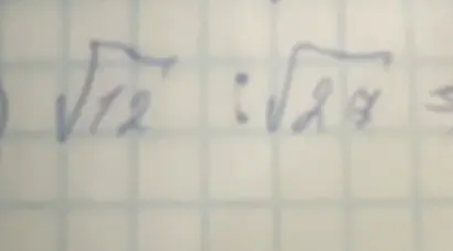 Нужно упростить выражение с корнями √12 : √2