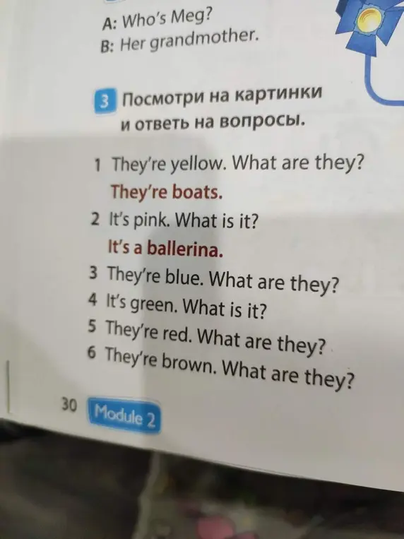 Ответь на вопрос "They're blue. What are they?"