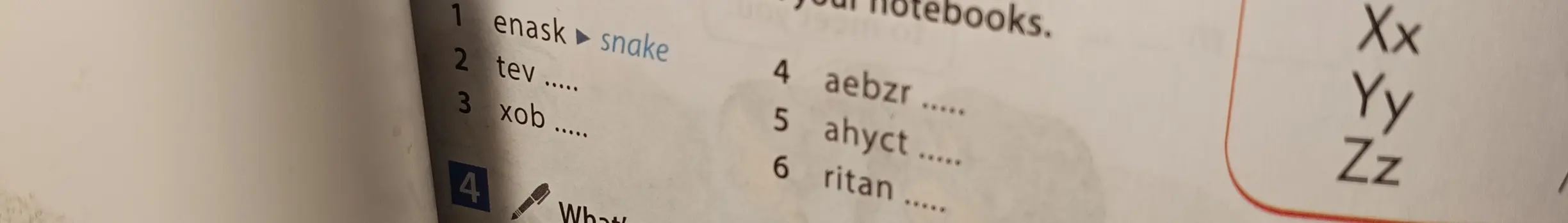 Помоги разгадать слова: tev, xob, aebzr, ahyct, ritan.