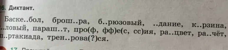 Вставь пропущенные буквы в слова в упражнении по русскому языку.