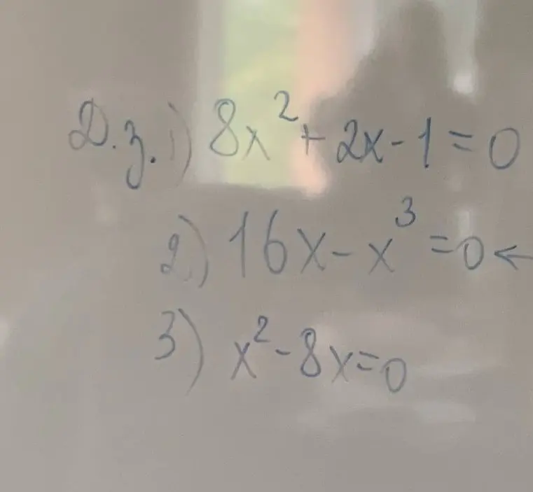 Можешь помочь решить уравнения: 8x²+2x-1=0, 16x-x³=0, x²-8x=0?