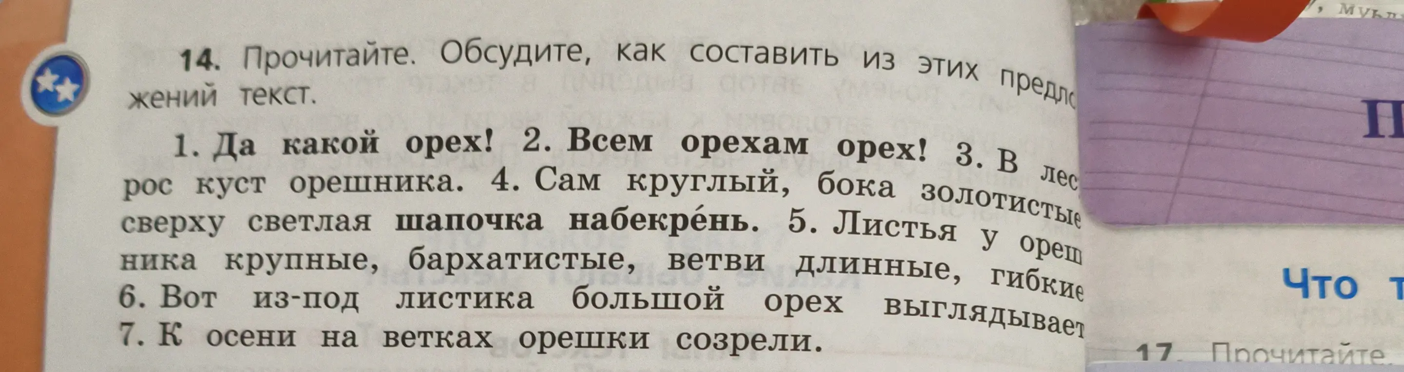 Обсуди, как составить из этих предложений текст