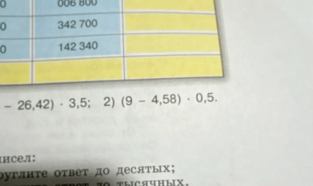 Можешь ли ты решить примеры: (53,1 - 26,42) * 3,5 и (9 – 4,58) * 0,5?