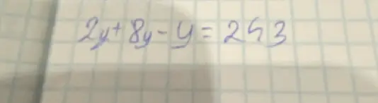 Можешь решить уравнение 2y + 8y - y = 253?