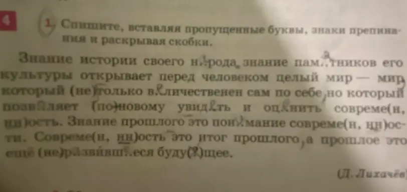 Помоги с заданием: спиши текст, вставляя пропущенные буквы, знаки препинания и раскрывая скобки