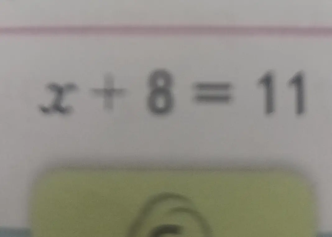 Реши уравнение x + 8 = 11