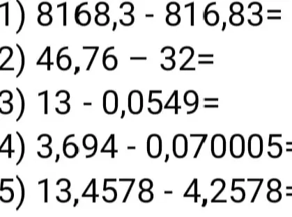 Реши вычитание в примере 8168,3 - 816,83