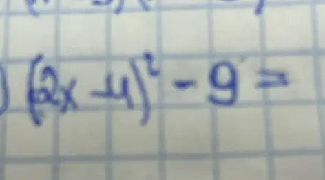 Просишь разложить на множители выражение (2x-4)^2 - 9