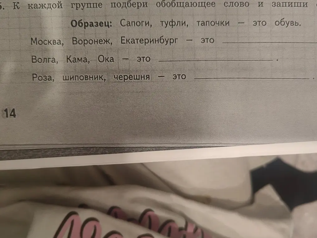 Подбери обобщающее слово к каждой группе слов: Москва, Воронеж, Екатеринбург