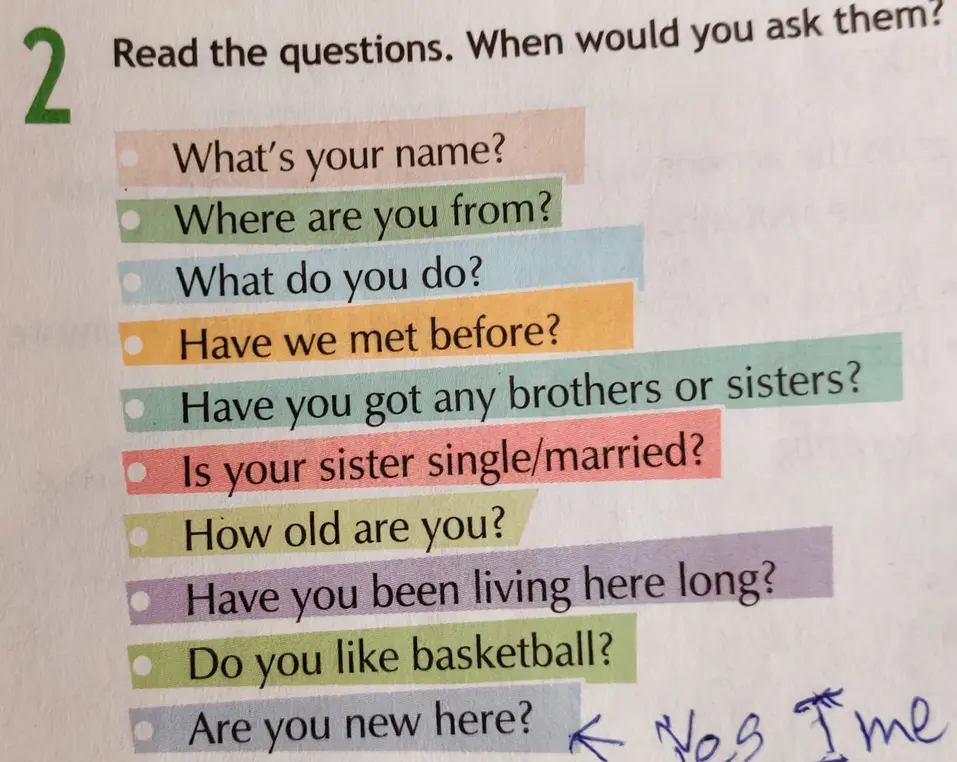 Как правильно отвечать на вопросы: What's your name?, Where are you from?, What do you do? и другие?