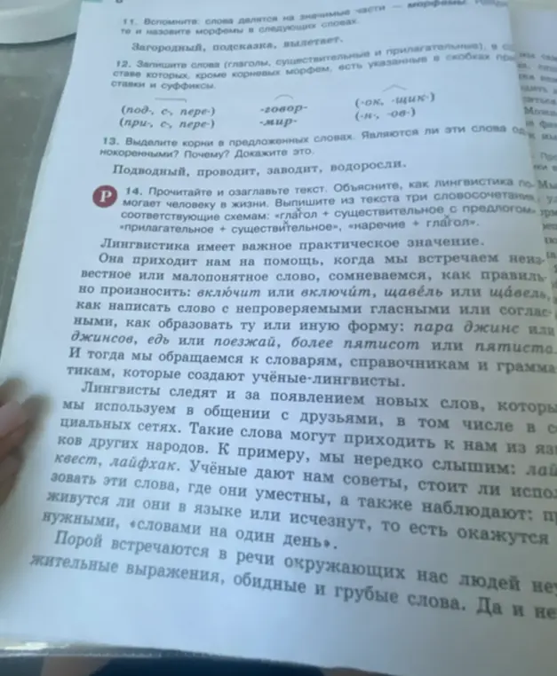 Назови морфемы в словах: "Загородный", "подсказка", "вылетает".