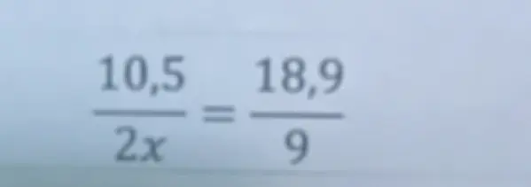 Можешь ли ты помочь мне решить пропорцию 10,5 / 2x = 18,9 / 9?