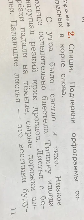 Подчеркни орфограммы гласных в корне слова.